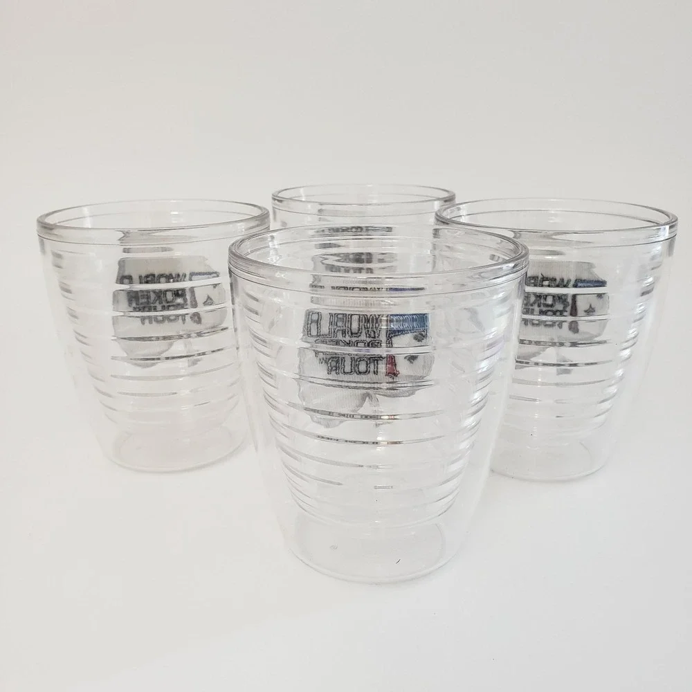 Tervis Tumbler World Poker Tour Set of Four 12oz Plastic Insulated Cups